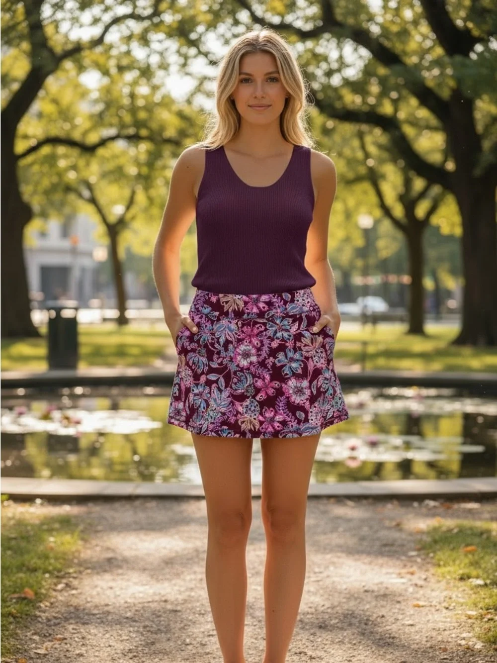 Lilly Pulitzer Luxletic Aila Skort in the Tropical Cherry Tropical with a Twist